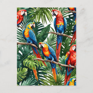 Macaw papegaaien tropische zomervakantie Briefkaar Briefkaart