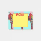 Macaw Parrot Art Vrouwen Naam Post It Notes (Voorkant)