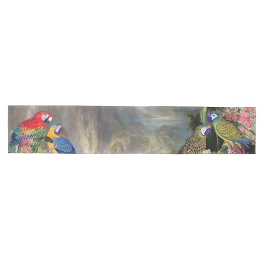 Macaw Parrot Bird Orchid Flower Table Runner Medium Tafelloper (Horizontaal)