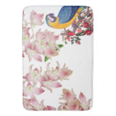 Macaw Parrot Bird Orchid Flowers Bathmat Badmat (Voorkant Verticaal)