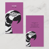 MACAW PARROT BLACK EN WITTE VISITEKAARTJE (Voorkant / Achterkant)