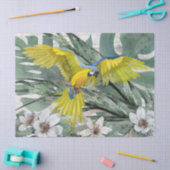 Macaw Parrot Blue Yellow Floral tropisch Tissuepapier (Craft)