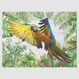 Macaw Parrot Blue Yellow Tropical Waterverf Tissuepapier