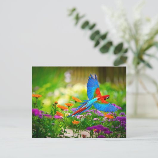 Macaw Parrot Briefkaart (Staand voorkant)