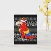 Macaw Parrot Christmas Lights Ugly Sweater Funny B Kaart (Gele Bloem)