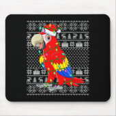 Macaw Parrot Christmas Lights Ugly Sweater Funny B Muismat (Voorkant)