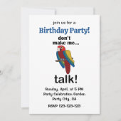 Macaw Parrot Don't Make Me Talk Funny Birthday Kaart (Voorkant)