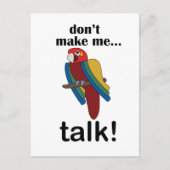 Macaw Parrot Don't Make Me Talk Funny Quote Briefkaart (Voorkant)