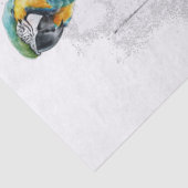 Macaw Parrot Eucalyptus Waterverf Tissuepapier (Detail)