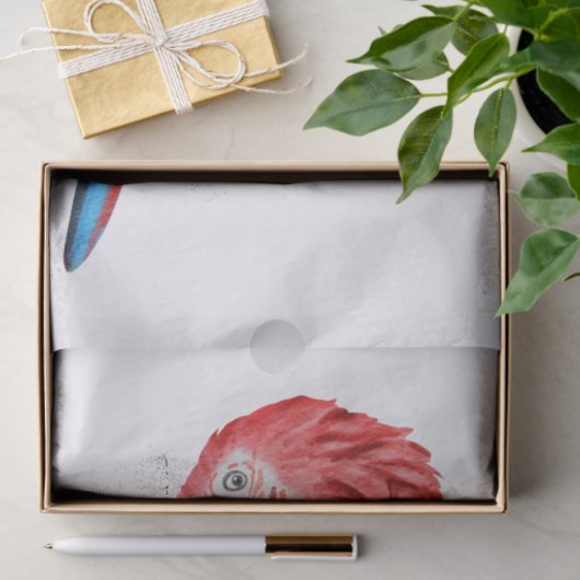Macaw Parrot Eucalyptus Waterverf Tissuepapier (Geschenk)