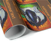Macaw Parrot Gezicht Vogelkunst Gepersonaliseerd Cadeaupapier (Rol Hoek)