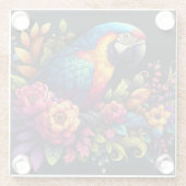 Macaw Parrot Glazen Onderzetter (Achterkant)