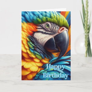 Macaw Parrot Happy Birthday Kaart