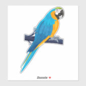 Macaw Parrot in Blue en Gold Sticker (Vel)