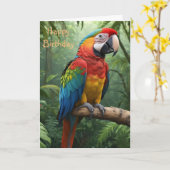 Macaw Parrot in het Oerwoud Kaart (Gele Bloem)