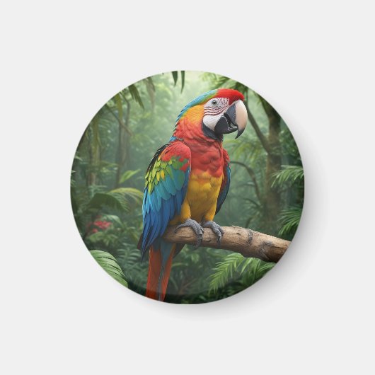 Macaw Parrot in het Oerwoud Magneet (Voorkant)