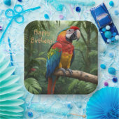 Macaw Parrot in het Oerwoud Papieren Bordje (Feest)
