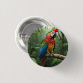 Macaw Parrot in het Oerwoud Ronde Button 3,2 Cm (Voorkant /achterkant)
