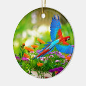Macaw Parrot Keramisch Ornament (Links)