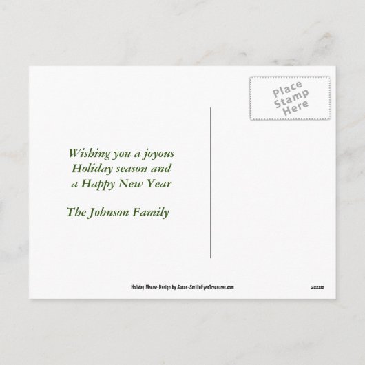 Macaw Parrot kerstavond Briefkaart (Achterkant)