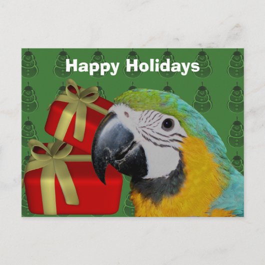 Macaw Parrot kerstavond Briefkaart (Voorkant)