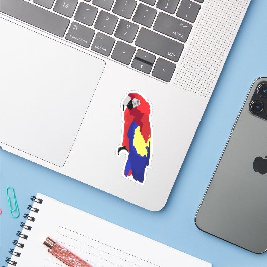 Macaw Parrot Laptop Phone Sticker (Laptop met iPhone)