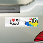 Macaw / Parrot Love Bumpersticker (Op auto)