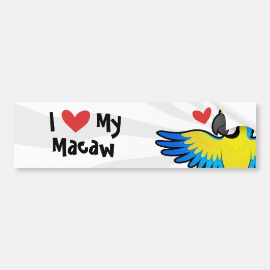 Macaw / Parrot Love Bumpersticker (Voorkant)