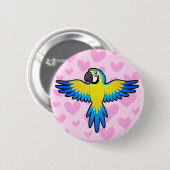 Macaw / Parrot Love Ronde Button 5,7 Cm (Voorkant /achterkant)