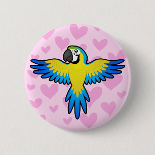 Macaw / Parrot Love Ronde Button 5,7 Cm