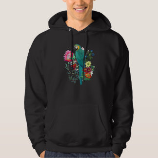 Macaw Parrot met bloemen en vlinder Schattige Hoodie