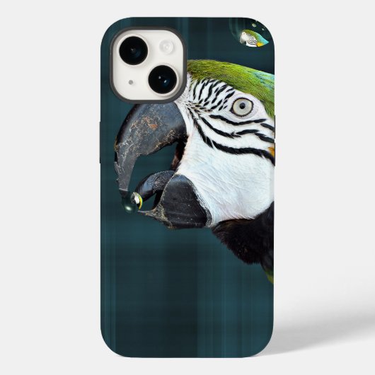 Macaw Parrot met bubbels Case-Mate iPhone Case (Achterkant)