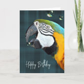Macaw Parrot met bubels Birthday Kaart (Voorkant)