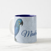 Macaw Parrot met Damask Tweekleurige Koffiemok (Voorkant links)