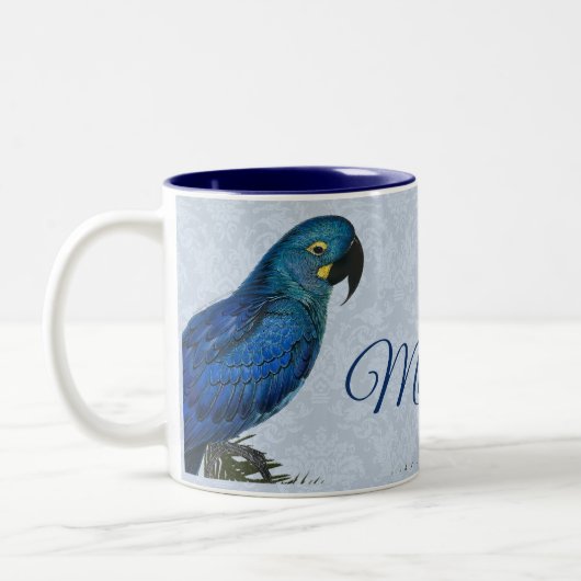 Macaw Parrot met Damask Tweekleurige Koffiemok (Links)