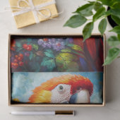 Macaw Parrot met kleurrijke bloemen Decoupage Tissuepapier (Geschenk)