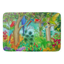 Macaw Parrot Oerwoud Art Bath Mat