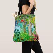 Macaw Parrot Oerwoud Art Canvas tas (Dichtbij)