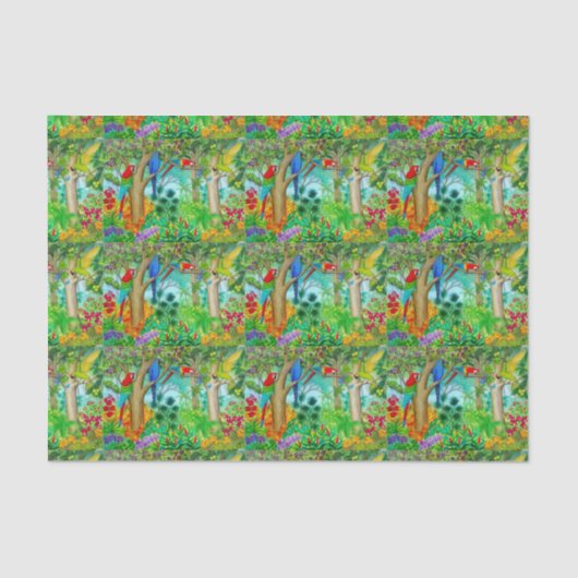 Macaw Parrot Oerwoud Kunststofpapier Tissuepapier (Voorkant)