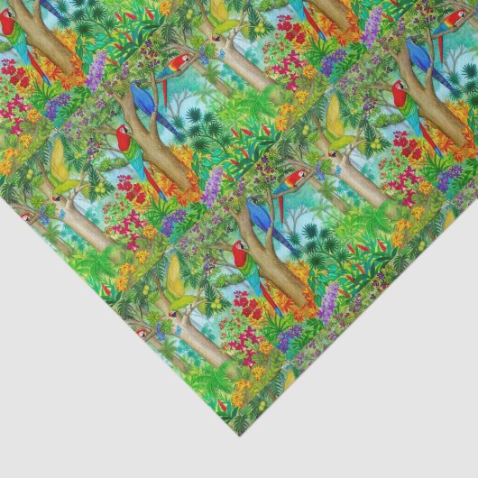 Macaw Parrot Oerwoud Kunststofpapier Tissuepapier (Detail)