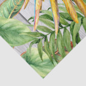 Macaw Parrot Oranje Gold Blue Tropische Waterverf Tissuepapier (Detail)