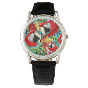 Macaw Parrot Paper Craft Horloge