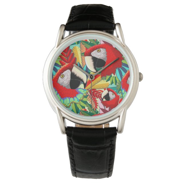 Macaw Parrot Paper Craft Horloge (Voorkant)