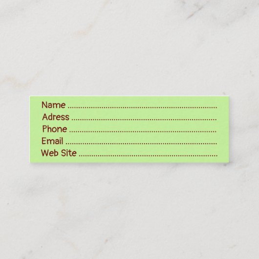 Macaw Parrot Paper Craft Mini Visitekaartje (Achterkant)