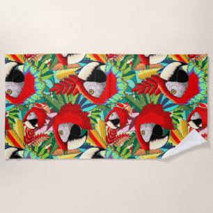 Macaw Parrot Paper Craft Strandlaken
