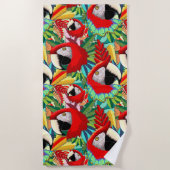 Macaw Parrot Paper Craft Strandlaken (Voorkant)