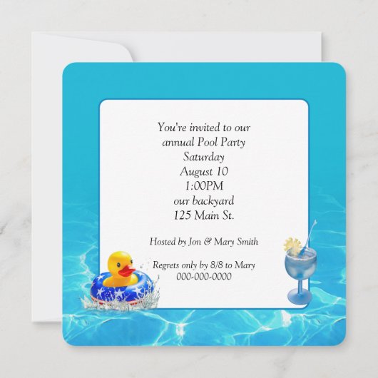 Macaw Parrot Pool Party Kaart (Achterkant)