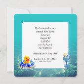 Macaw Parrot Pool Party Kaart (Achterkant)