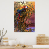 MACAW PARROT RAIN FOREST OUTPOST POSTER (Keuken)