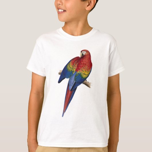 Macaw Parrot, rode, blauwe, groene vogel T-shirt (Voorkant)